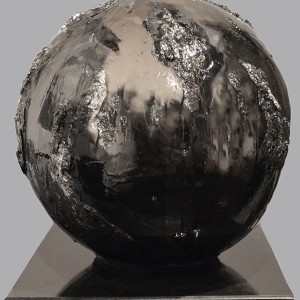 NOI _ 2012 _ fusione in policarbonato, ossidi, stagno e resina su marmo _ cm 30,8 fusion of polycarbonate, oxides,tin and resin on marble